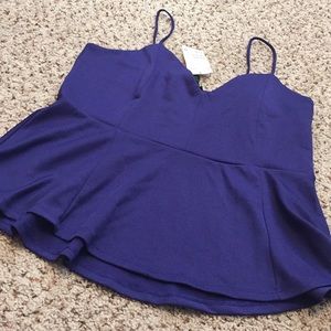 Hm peplum top royal purple new